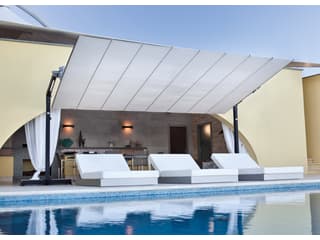 FIM Flexy Aluminum 10 x 10 Foot Rectangular Offset Outdoor Umbrella