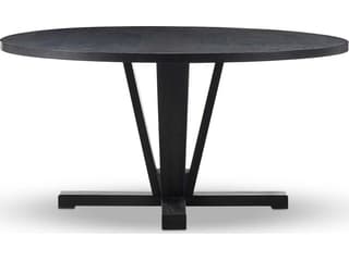 Four Hands Harmon Cobain Round Wood Flint Black Dining Table