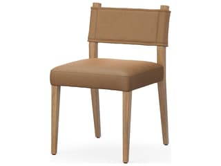 Berman Armless Dining Side Chair in Maestro Camel Leather and Parawood