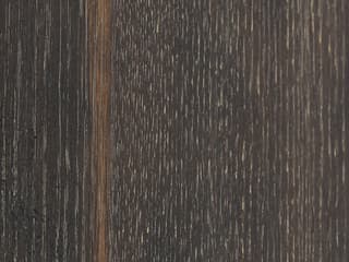 Four Hands Hughes Powell Round Wood Dark Rustic Black English Brown Oak Veneer Dining Table