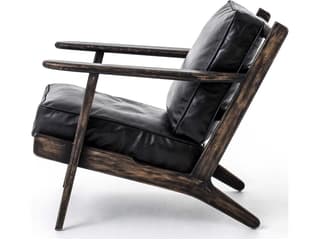 Four Hands Irondale Brooks Black Leather Accent Chair