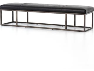 Beaumont Easton Leather Bench Modern Industrial