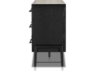 Four Hands Filmore Rosedale 6-Drawers Black Oak Wood Double Dresser