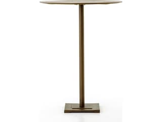 Four Hands Element Aged Brass Acid Etched Round Metal Bar Table
