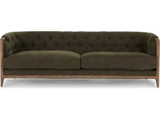 Four Hands Kensington Ellsworth Sutton Olive Distressed Natural Green Upholstered Sofa