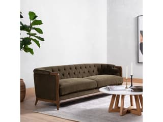Four Hands Kensington Ellsworth Sutton Olive Distressed Natural Green Upholstered Sofa