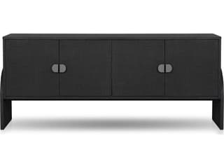 Four Hands Callahan Cressida 72" Black Linen Gunmetal Sideboard