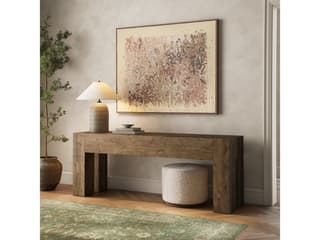 Four Hands Wesson Abaso Rectangular Rustic Wormwood Oak Console Table