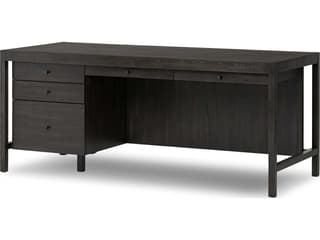 Haiden Suspension Smoked Black Veneer Oak Wood Desk