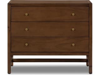 Four Hands Patten 3-Drawers Brown Acacia Wood Nightstand