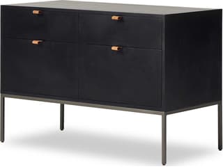 Four Hands Fulton Trey Black Wash Poplar  Modular Filing Cabinet