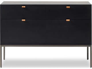 Four Hands Fulton Trey Black Wash Poplar  Modular Filing Cabinet