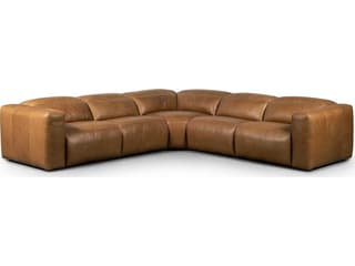 Four Hands Norwood Radley 5 - Piece Reclining Brown Leather Sectional Sofa