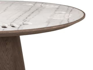 Four Hands Hughes Brown Oak Wood Weathered Dark White Marble Game Table