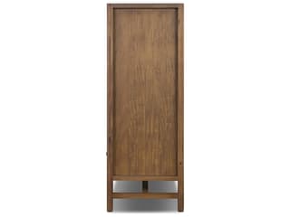 Four Hands Patten Saddle Tan Veneer Brown Acacia Wood Wardrobe Armoire
