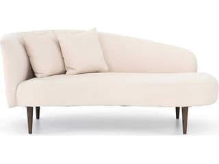 Four Hands Grayson Luna Capri Oatmeal Sienna Brown Cream Upholstered Chaise
