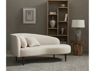 Four Hands Grayson Luna Capri Oatmeal Sienna Brown Cream Upholstered Chaise