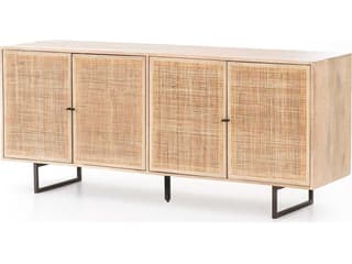 Four Hands Prescott Carmel 72" Mango Wood Natural Cane Gunmetal Sideboard