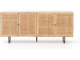 Four Hands Prescott Carmel 72" Mango Wood Natural Cane Gunmetal Sideboard