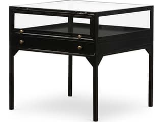 Four Hands Belmont Shadow Box Square Glass End Table