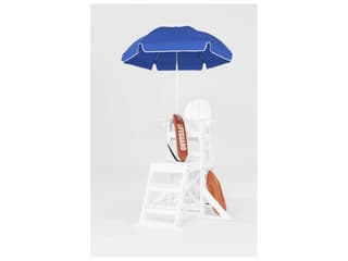 Frankford Quick Ship Outdoor Patio Umbrellas Lifeguard Silver Anodized Centerpole Outdoor Patio Umbrella - Fiberglass Ribs