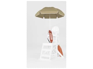Frankford Quick Ship Outdoor Patio Umbrellas Lifeguard Silver Anodized Centerpole Outdoor Patio Umbrella - Fiberglass Ribs