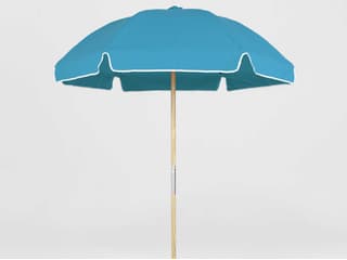 Frankford Avalon Custom Fiberglass Beach 6.5 Foot Hexagon Manual Lift Patio Umbrella