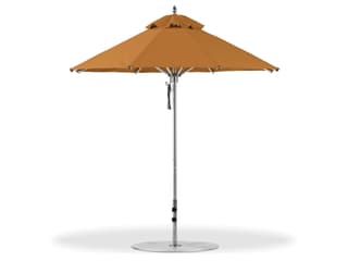 Frankford Greenwich Aluminum Silver Anodized 7.5 Foot Octagon Pulley Lift Outdoor Patio Umbrella