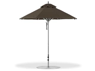Frankford Greenwich Aluminum Silver Anodized 7.5 Foot Octagon Pulley Lift Outdoor Patio Umbrella