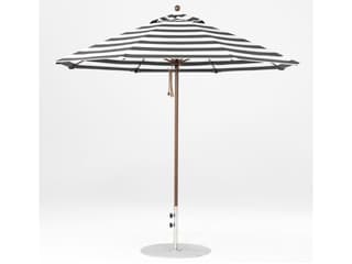 Frankford Monterey Market Fiberglass 9 Foot Octagon Pulley Lift Outdoor Patio Umbrella - Special Order Striped Fabric