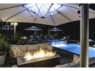 Frankford Eclipse Commercial Cantilever 10 Foot Square Crank Lift Patio Umbrella