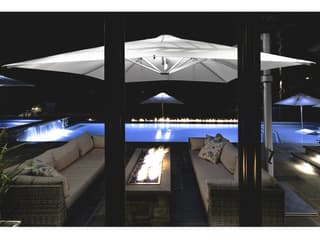 Frankford Eclipse Commercial Cantilever 10 Foot Square Crank Lift Patio Umbrella