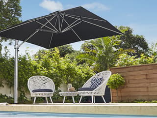 Frankford Eclipse Commercial Cantilever 10 Foot Square Crank Lift Patio Umbrella