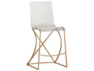 Gabby Johnson Antique Gold & Clear Acrylic Counter Stool