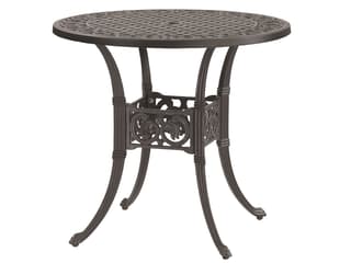 Michigan Cast Aluminum Round Outdoor Patio Dining Table with Umbrella Hole