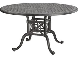 Gensun Grand Terrace Cast Aluminum Round Outdoor Patio Dining Table with Umbrella Hole
