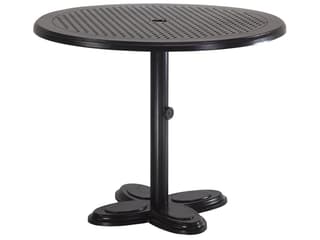 Gensun Lotus Ruby Cast Aluminum Round Pedestal Table Top with Umbrella Hole