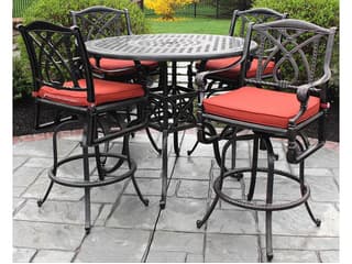 Gensun Grand Terrace Cushion Cast Aluminum Bar Set