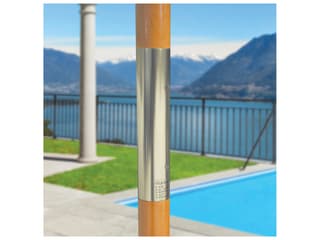 Galtech Quick Ship Wood Light 9 Foot Octagon Manual Lift Patio Umbrella