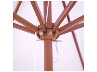 Galtech Quick Ship Wood 9 Foot Octagon Double Pulley Lift Outdoor Umbrella