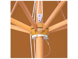 Galtech Quick Ship Light Wood 11 Foot Octagon Quad Pulley Lift Patio Umbrella
