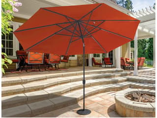 Galtech Quick Ship Aluminum 8 x 11 Foot Oval Crank Lift Auto Tilt Outdoor Umbrella