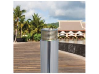 Galtech Quick Ship Commercial Aluminum Silver 8 Foot Square Pulley Lift Patio Umbrella