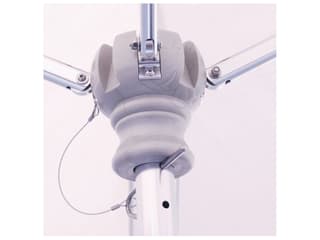 Galtech Quick Ship Commercial Aluminum Silver 8 Foot Square Pulley Lift Patio Umbrella