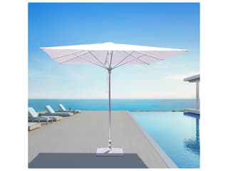 Galtech Quick Ship Commercial Aluminum Silver 10 Foot Square Pulley Lift Patio Umbrella