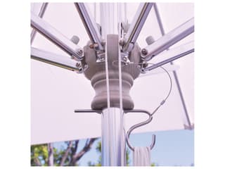 Galtech Quick Ship Commercial Aluminum Silver 10 Foot Square Pulley Lift Patio Umbrella