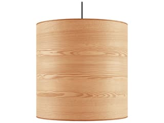 Milton 1-Light Ash Veneer Black Brown Cylinder Linear Pendant