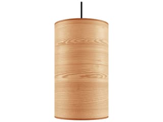 Milton 1-Light Ash Veneer Black Brown Cylinder Linear Mini Pendant