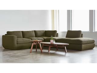 Gus* Modern Podium Green Upholstered Sectional Sofa