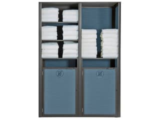 Grosfillex Sunset Sling Aluminum Mandras Blue/Volcanic Black Towel Valet Double Unit